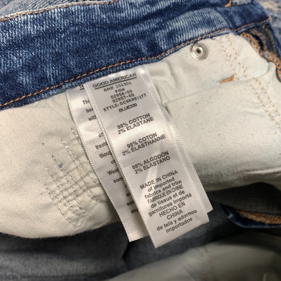 NWT Good American Good Curve Jean Women's 15/33 Blue Skinny High Rise Distressed - Picture 6 of 10
